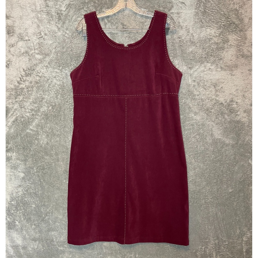 Vtg Whitestag Women Faux Suede Classic Modest Granny Jumper Overall Dress 12